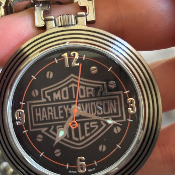 Harley Davidson 120th Anniversary Collector Pocket Watch With Tag 16in Chain - Picture 4 of 7